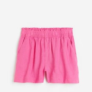 Pink linen shorts